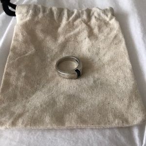 James Avery Silver Ring with Topaz Stone